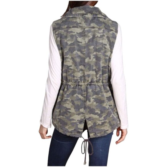 Velvet by Graham & Spencer Blair Cargo Vest Camo Army Grunge Streetwear Size S - Picture 6 of 11